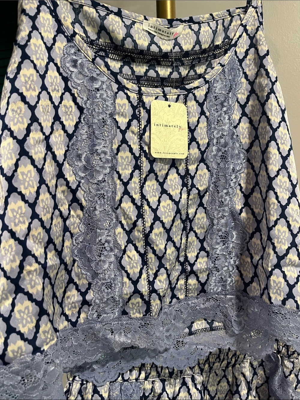 FREE PEOPLE NWT Midnight Muse Printed Set / Blue Combo - Picture 7 of 10